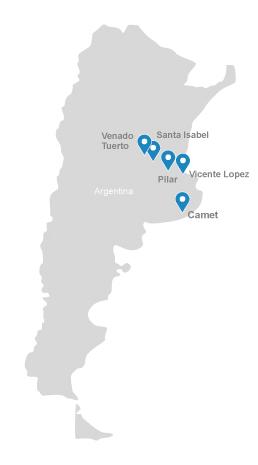 Mapa de sedes de Syngenta en Argentina